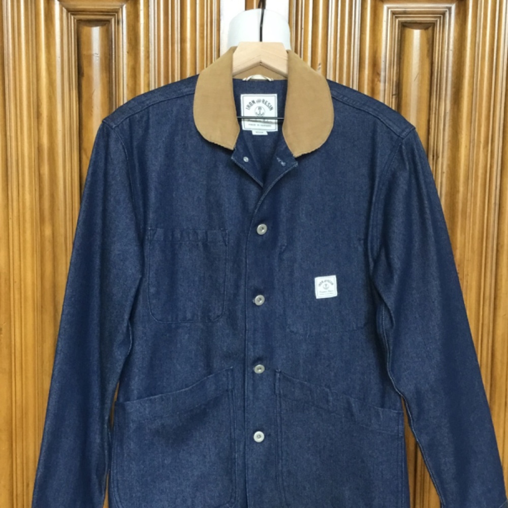 Iron & Resin Navy Blue Field Jacket with Tan Collar - Picture 6 of 16